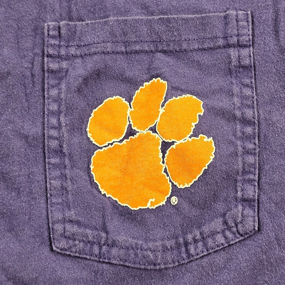 Clemson Tigers Purple Long Sleeve Pocket T-Shirt Adult S - Picture 3 of 9